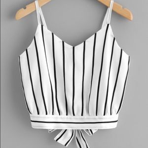 SHEIN Split Tie Back Crop Cami Top